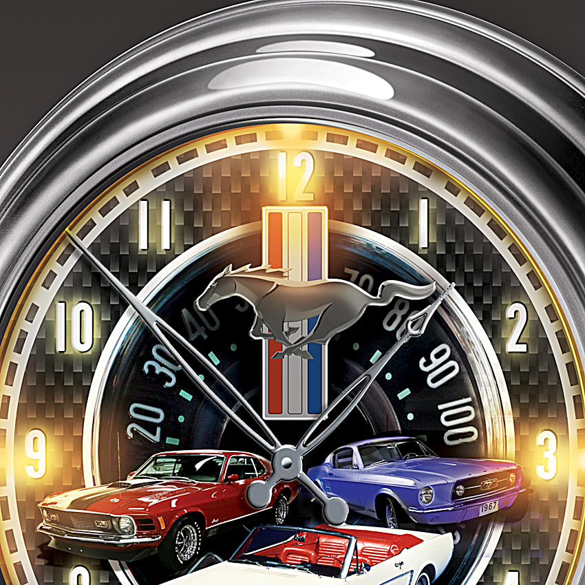 Ford Mustang Atomic Wall Clock Featuring A 14-Inch Diameter  display picture 1