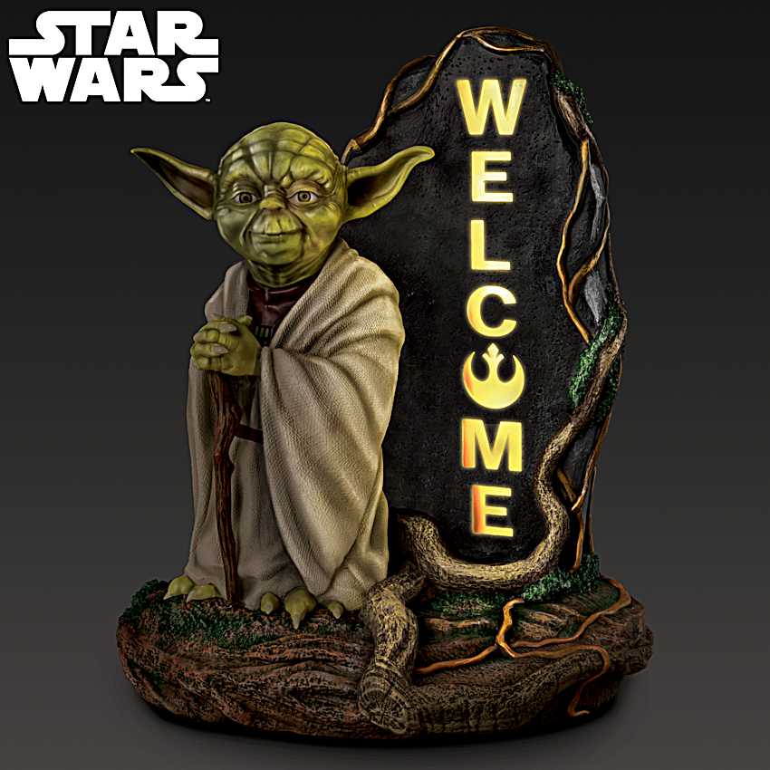 STAR WARS Master Yoda 14 Tall Solar Lit Outdoor Welcome Sign