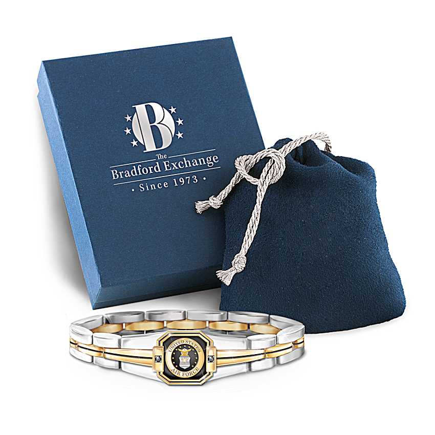 Stainless Steel Link Bracelet With 24K Gold Ion-Plated Accents, 2