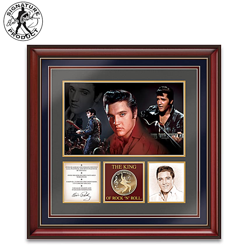 The King Of Rock N Roll Framed Wall Decor Featuring Full-Color