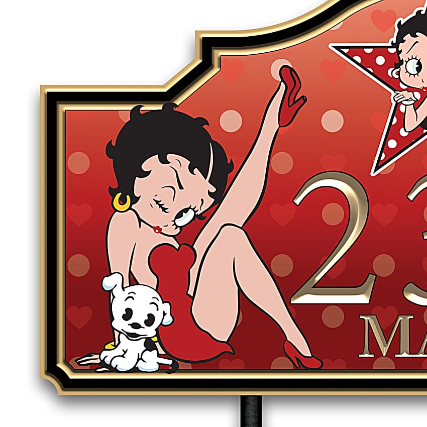 Betty Boop Personalized Metal Outdoor Address Sign Featuring