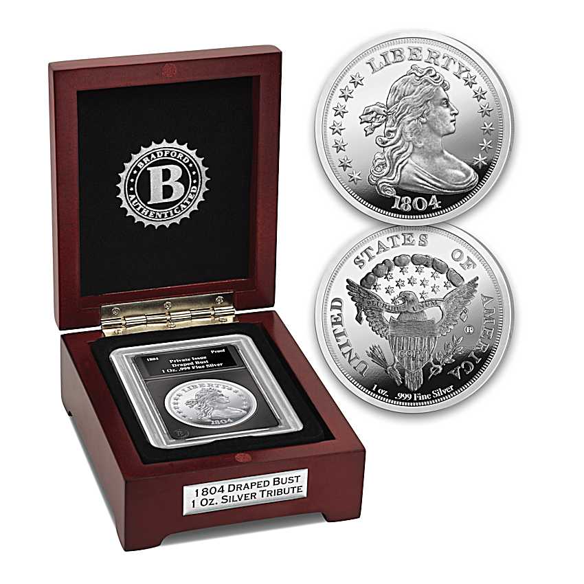 1804 Draped Bust 1 Oz. 99.9% Silver Dollar Tribute Coin With