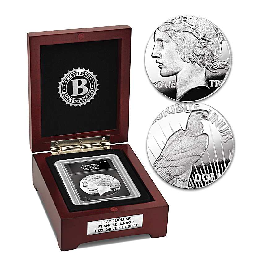 The Peace Dollar Planchet Error 99.9% Silver Dollar Proof Tribute