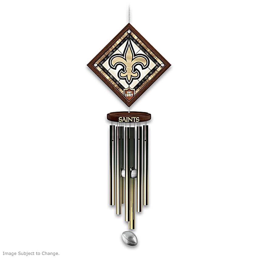 New Orleans Saints NFL Wind Chime With Team Name, Logo, Colors And