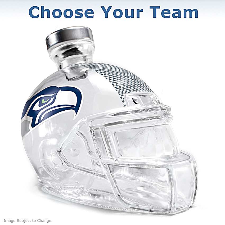 football drinking helmet - Silver 750 ml NFL Glass Decanter