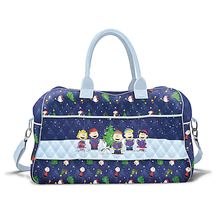 PEANUTS Christmas Bag – Snoopy Quilted Weekender Duffle For Travel