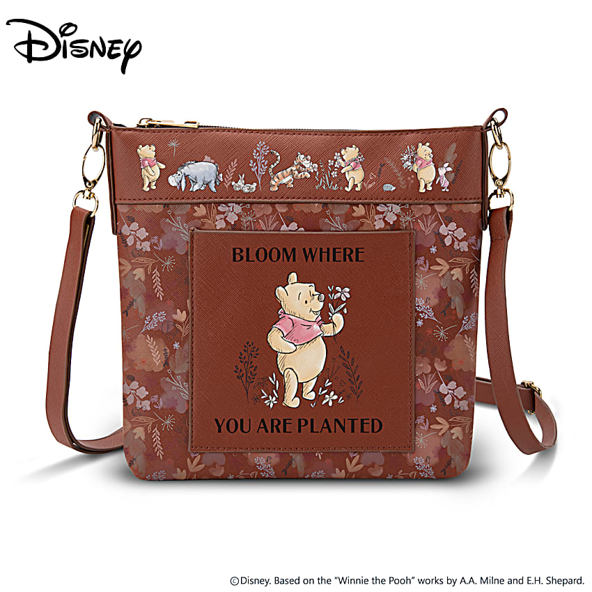 Disney Winnie The Pooh Brown Faux Leather Handbag Featuring A