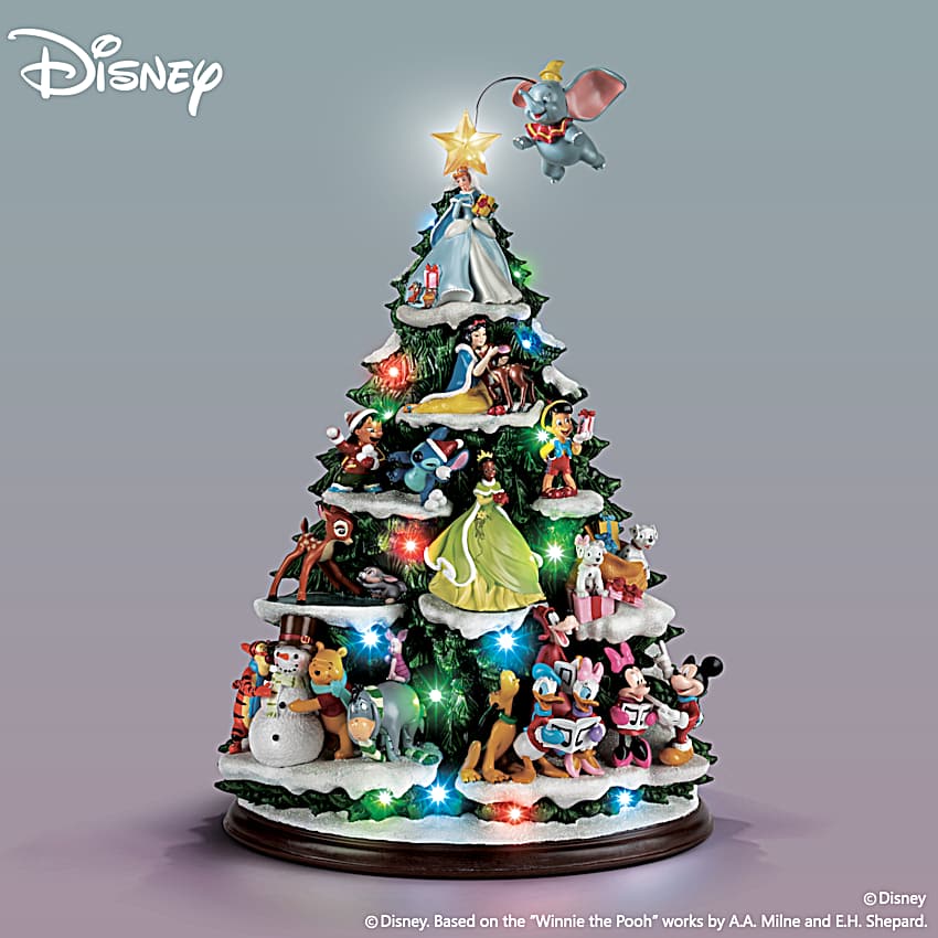 Disney Illuminated Tabletop Christmas Tree Adorned With 25 Of The