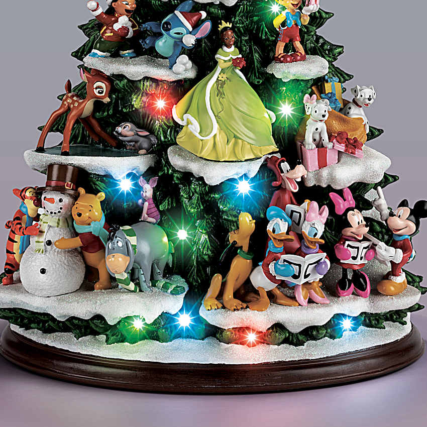 Disney Illuminated Tabletop Christmas Tree Adorned With 25 Of The