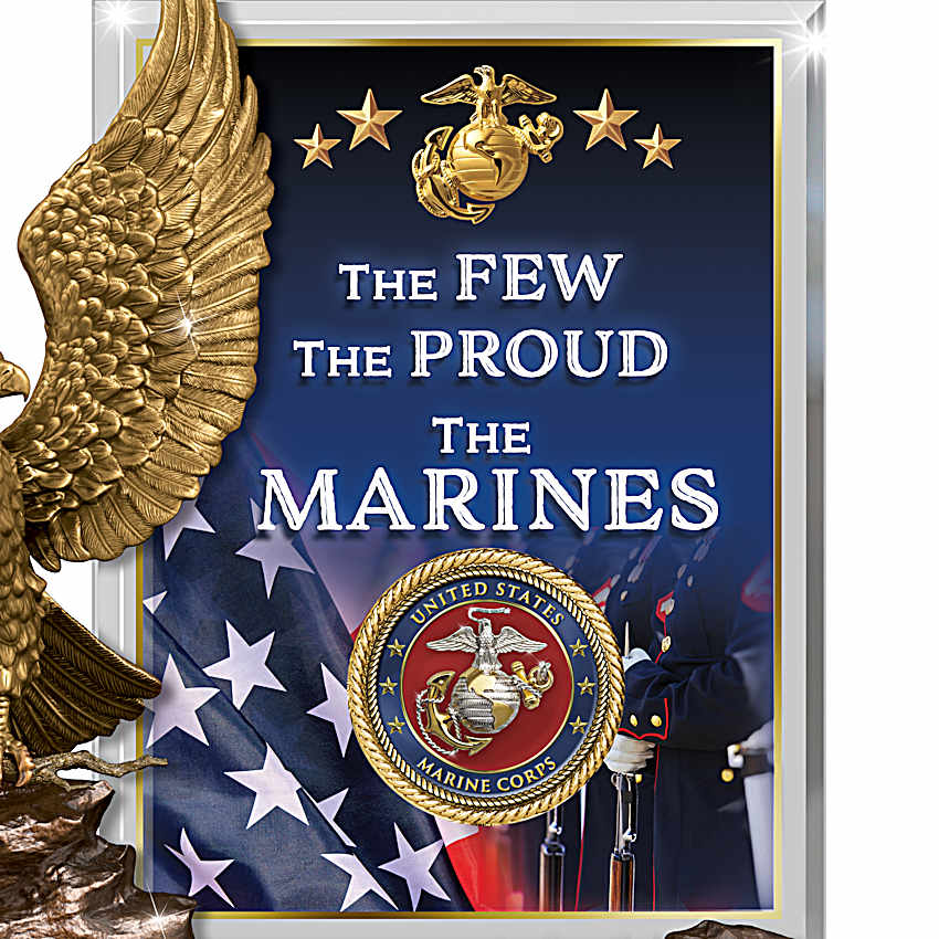 USMC 記念プレート USMC The Few The Proud Personalized Sculpture Featuring A Sculpted