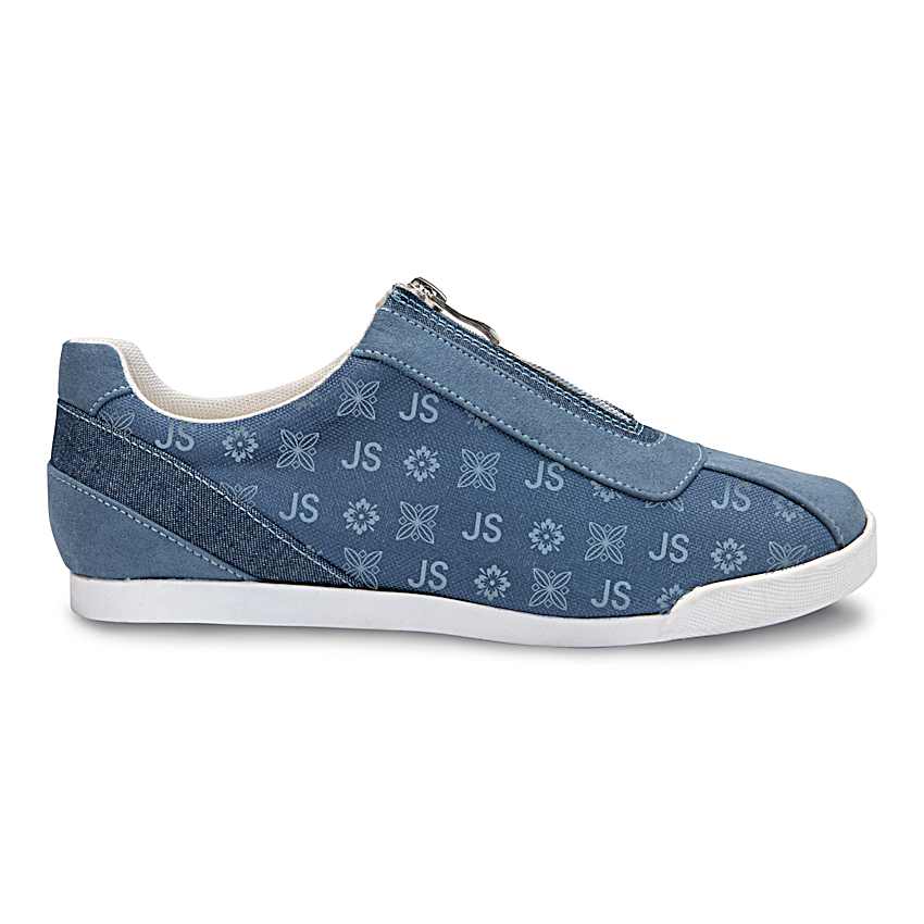 Personalized Blue Canvas Zipper Shoes Featuring An All-Over