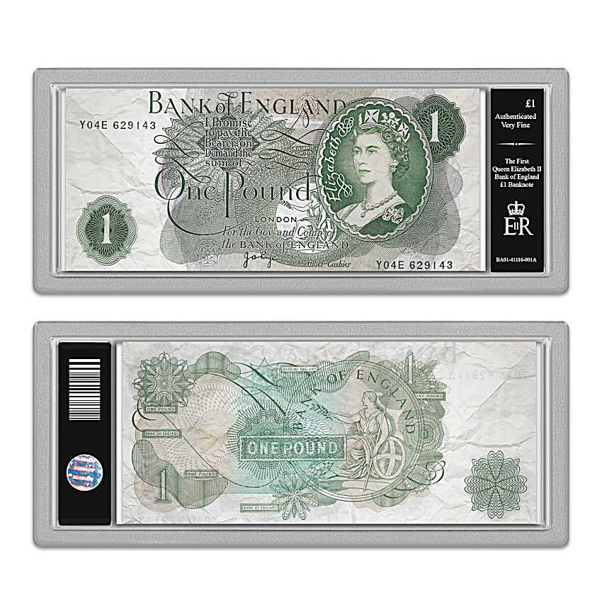 First-Ever Queen Elizabeth II £1 England Banknote Currency