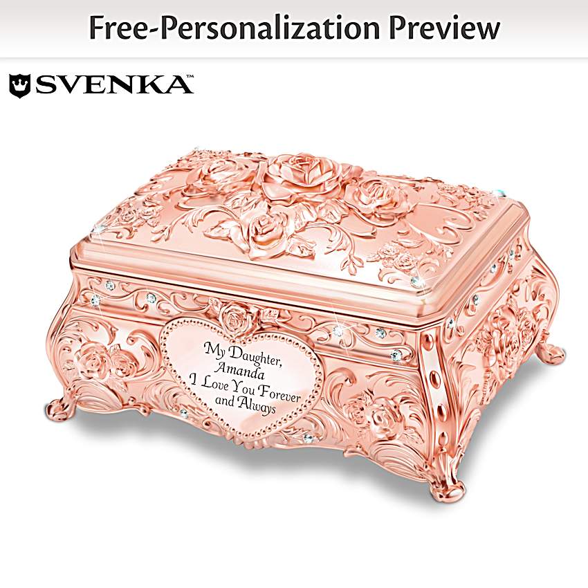 Personalized Daughter Music Box Adorned With An 18K Rose Gold