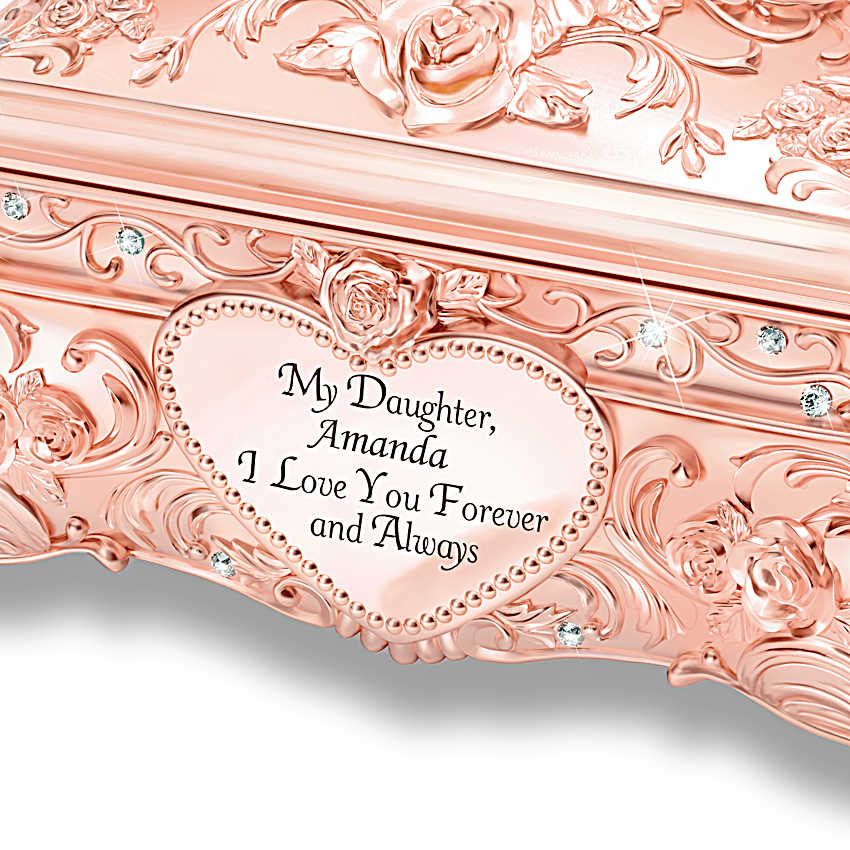 Personalized Daughter Music Box Adorned With An 18K Rose Gold