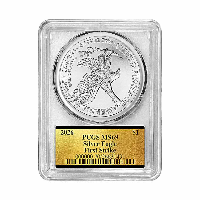 2026 First Strike MS69 99.9% Silver Eagle Coin With Walking