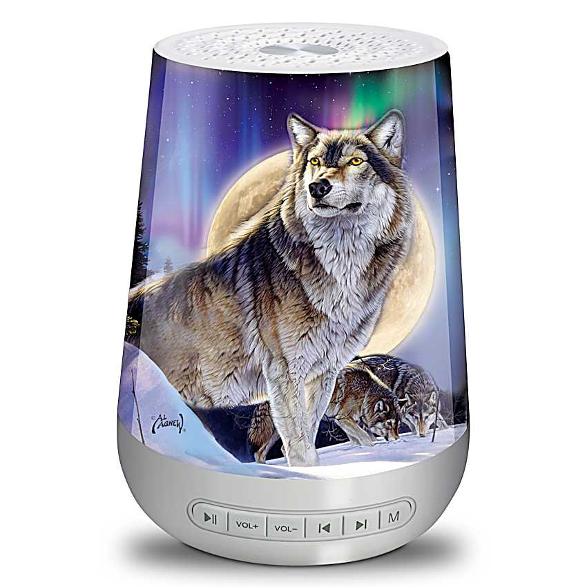 Illuminated Sound Machine Adorned With Wolf Art And Features 24