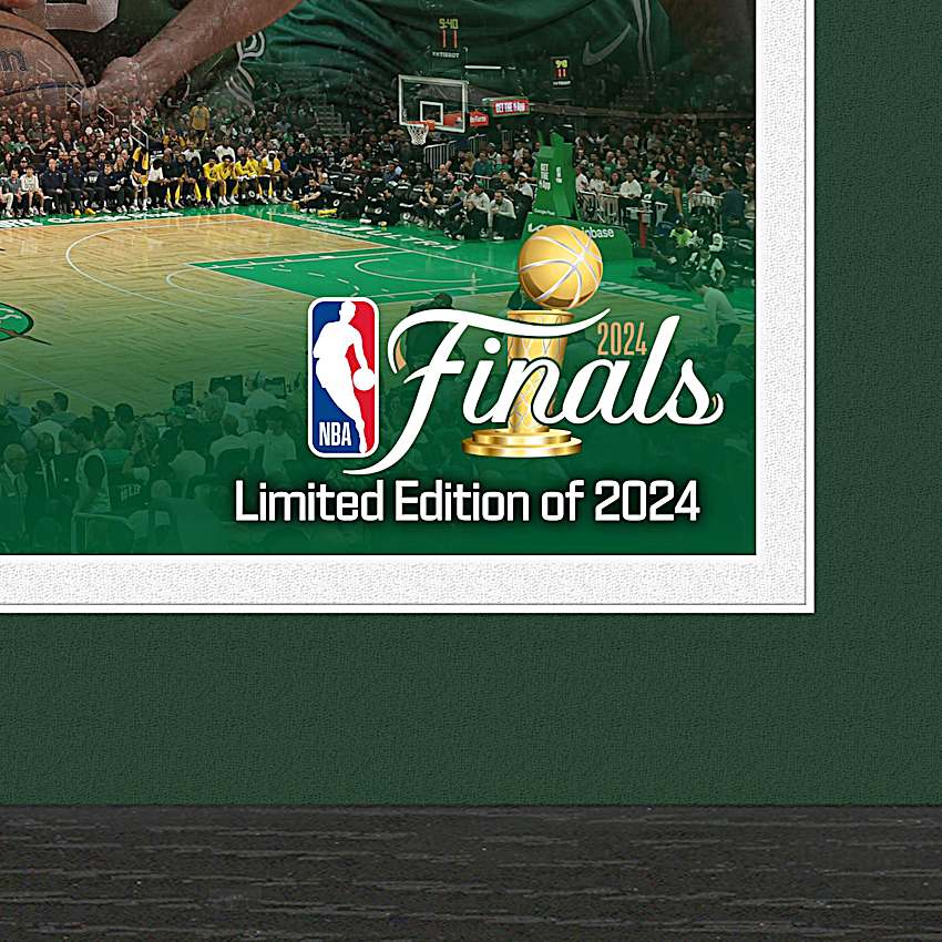 Boston Celtics 2024 NBA Championship Framed Wall Decor Featuring A