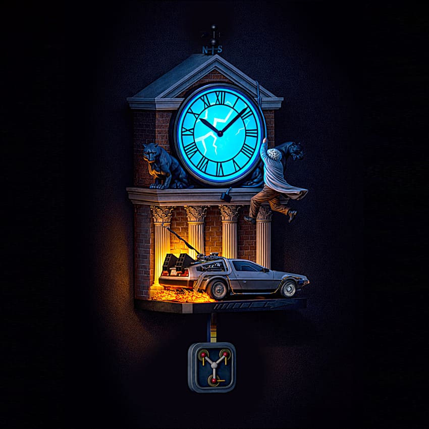 Back To The Future Illuminated Wall Clock With Doc Brown, Time