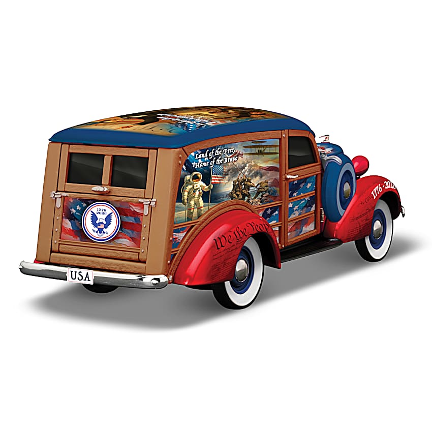 1937 Studebaker 1:18-Scale Sculpture With Patriotic Imagery