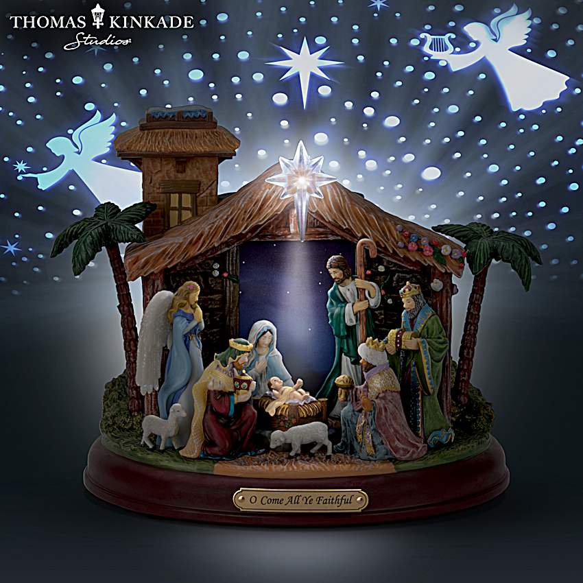 Thomas Kinkade Studios Illuminated Nativity Sculpture That Plays