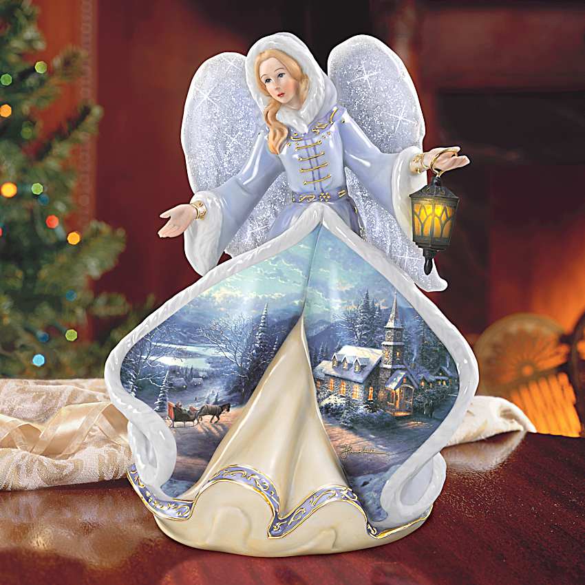 Thomas Kinkade Winter Angels Of Light Figurine Collection
