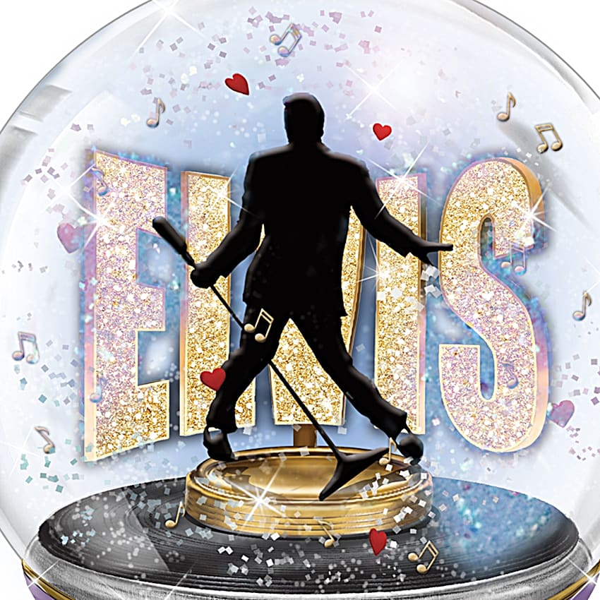 Elvis Presley: Burning Love Musical Glitter Globe Collection