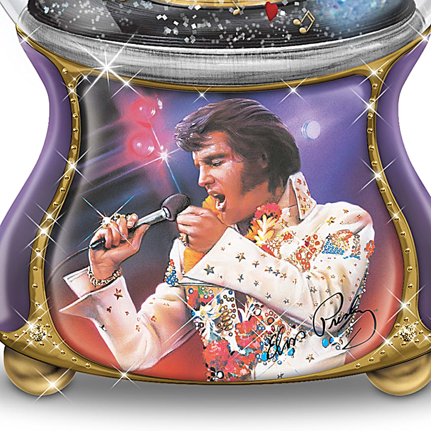 Elvis Presley: Burning Love Musical Glitter Globe Collection