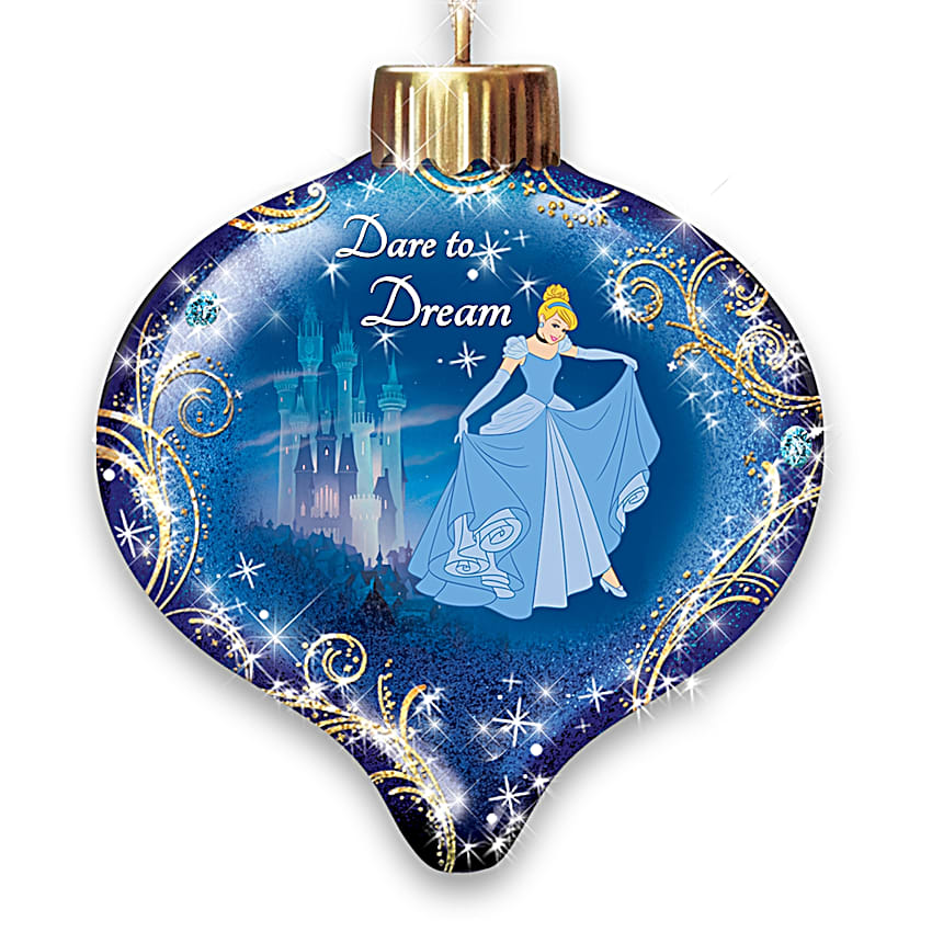 Disney Dazzling Dreams Illuminated Glass Christmas Tree Ornament