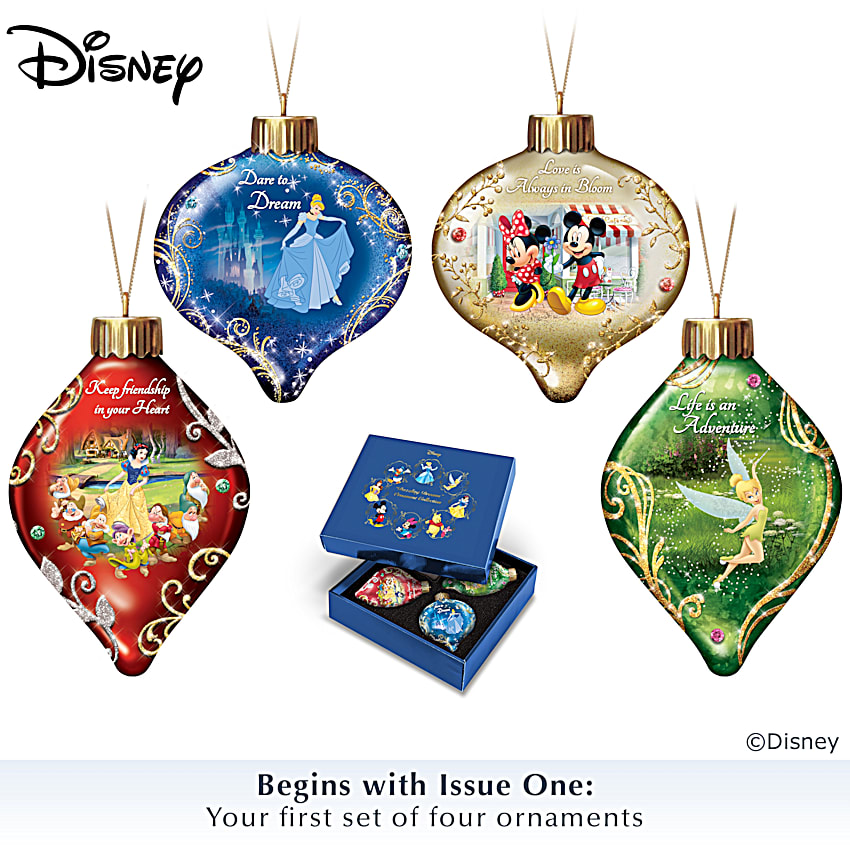 Disney Dazzling Dreams Illuminated Glass Christmas Tree Ornament