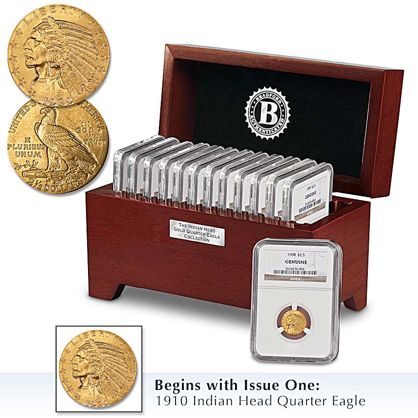 Complete U.S. Indian Head Gold Quarter Eagle Coin Collection With