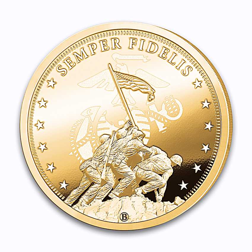 The Marines Hymn USMC 24K Gold-Plated Proof Collection Salutes The
