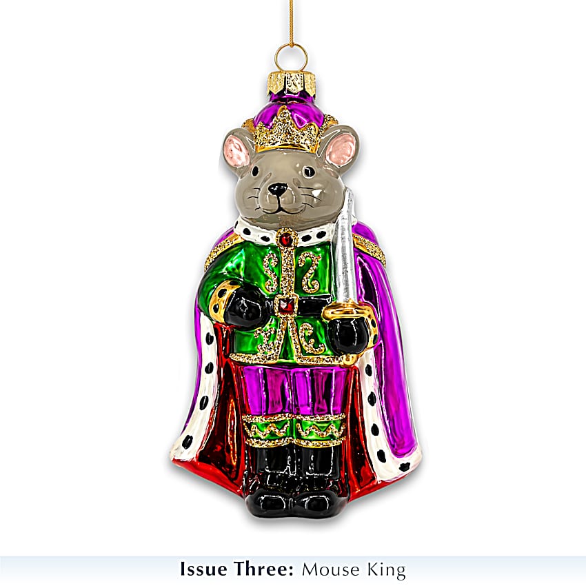 Peter Carl Faberge-Style Hand-Painted Nutcracker Glass Ornaments