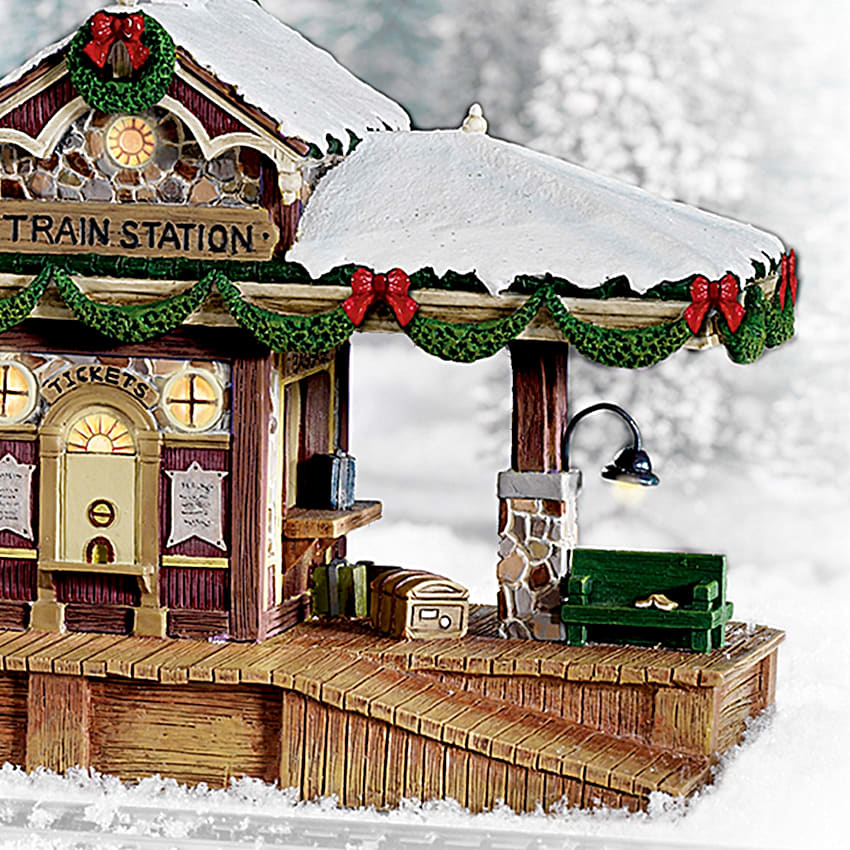 PTF Designs G Scale Christmas Train Station Building With LEDs – Pre-Built 1:24