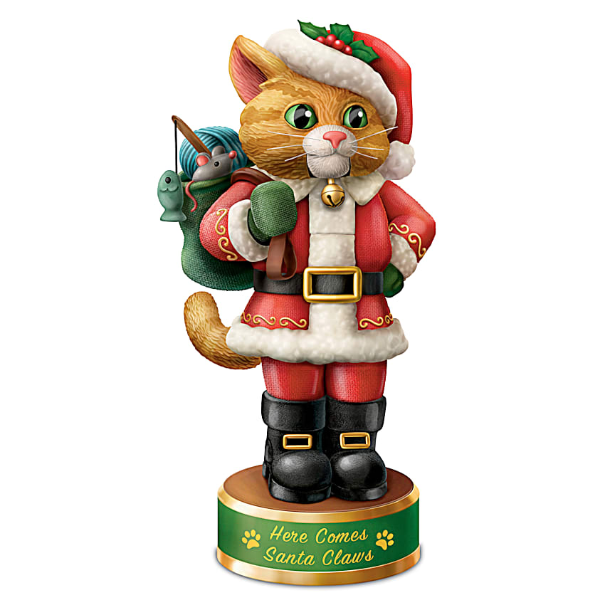 A Meowwy Little Christmas Hand-Painted Cat-Themed Nutcracker