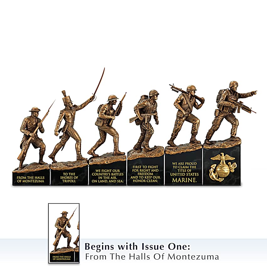 Semper Fi - History Of The Marine Corps Cold-Cast Bronze Sculpture