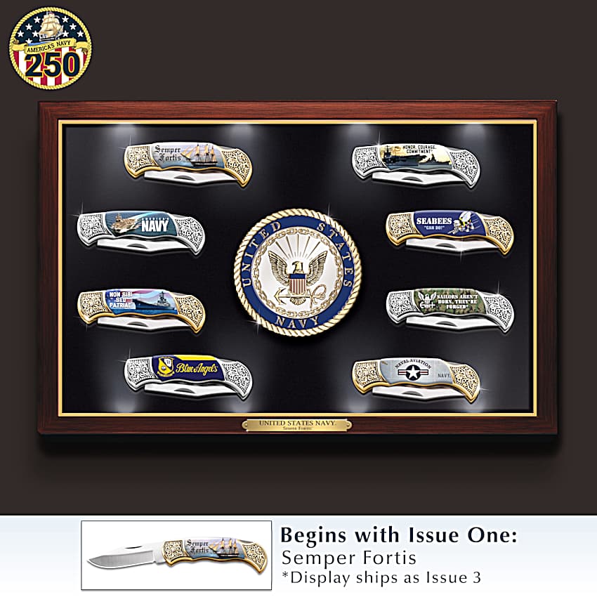 U.S. Navy: Semper Fortis Folding Knife Collection Wall Decor