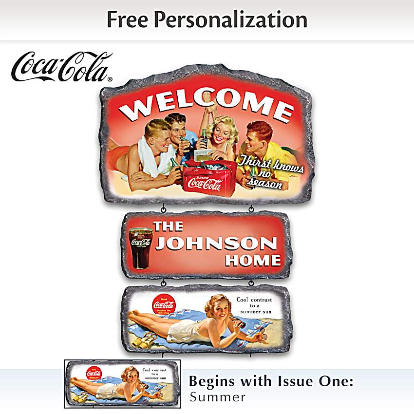 COCA-COLA Personalized Welcome Sign Collection Featuring Colorful