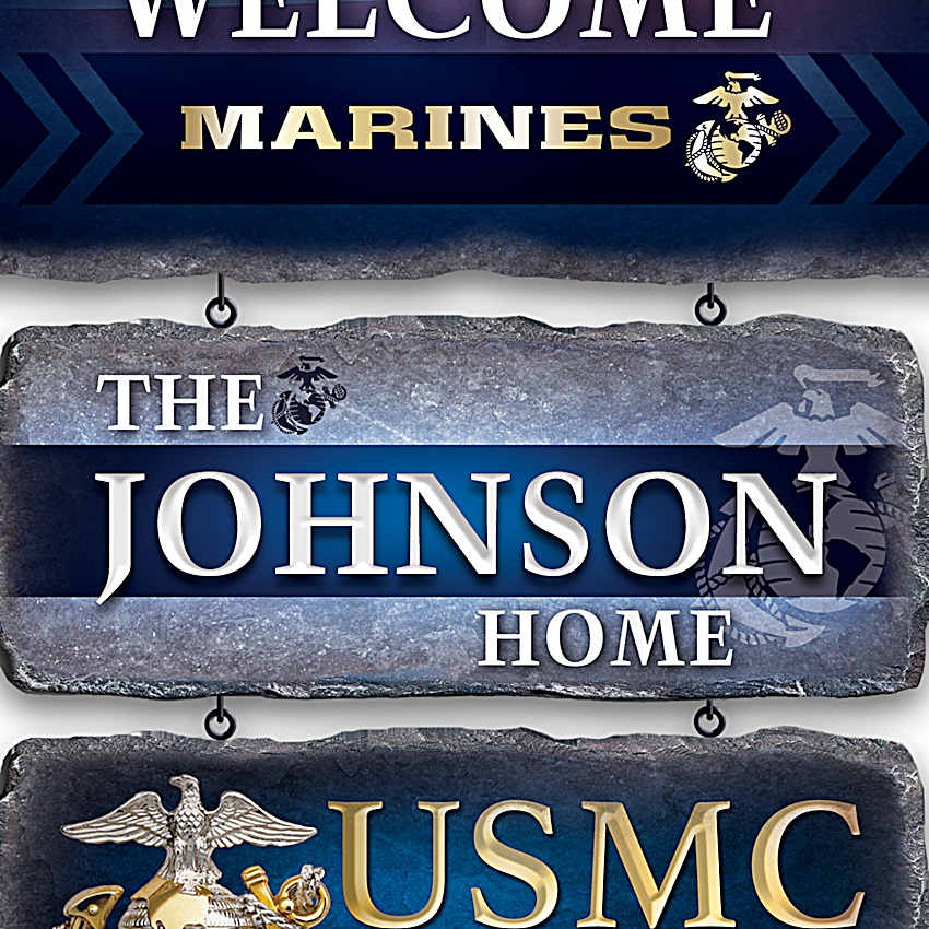 USMC Personalized Family Name Welcome Sign – Military Gift – The