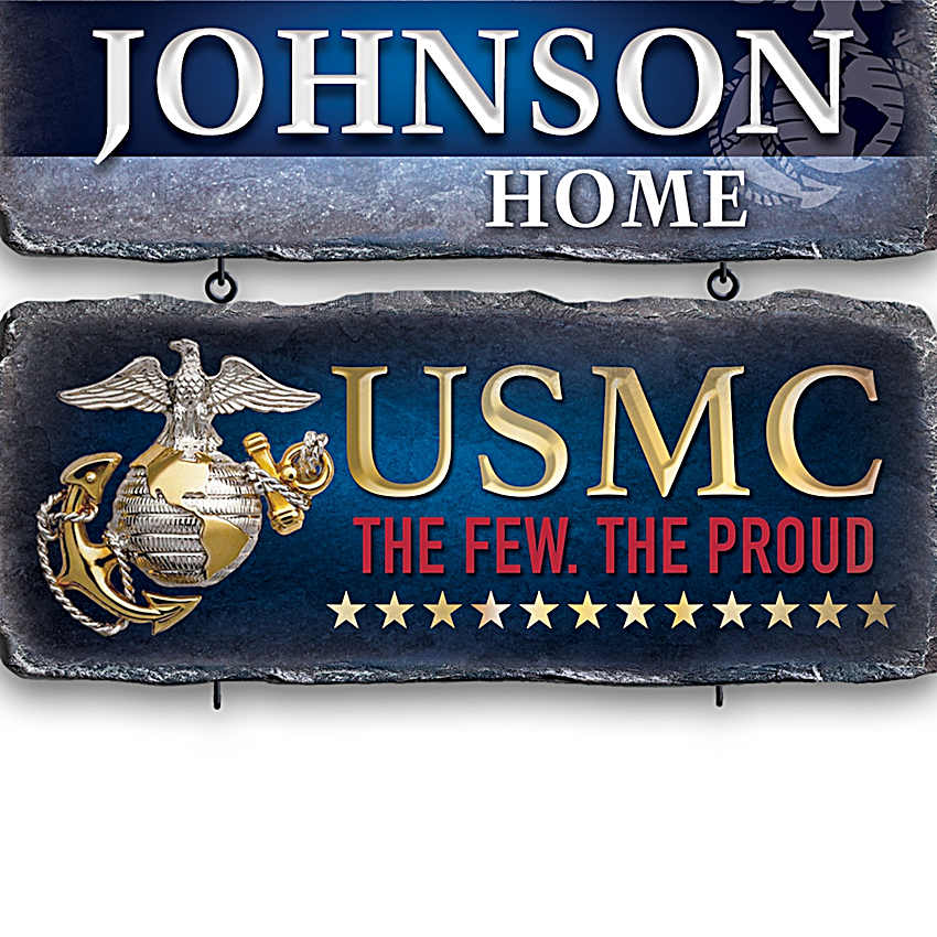 USMC Personalized Family Name Welcome Sign – Military Gift – The