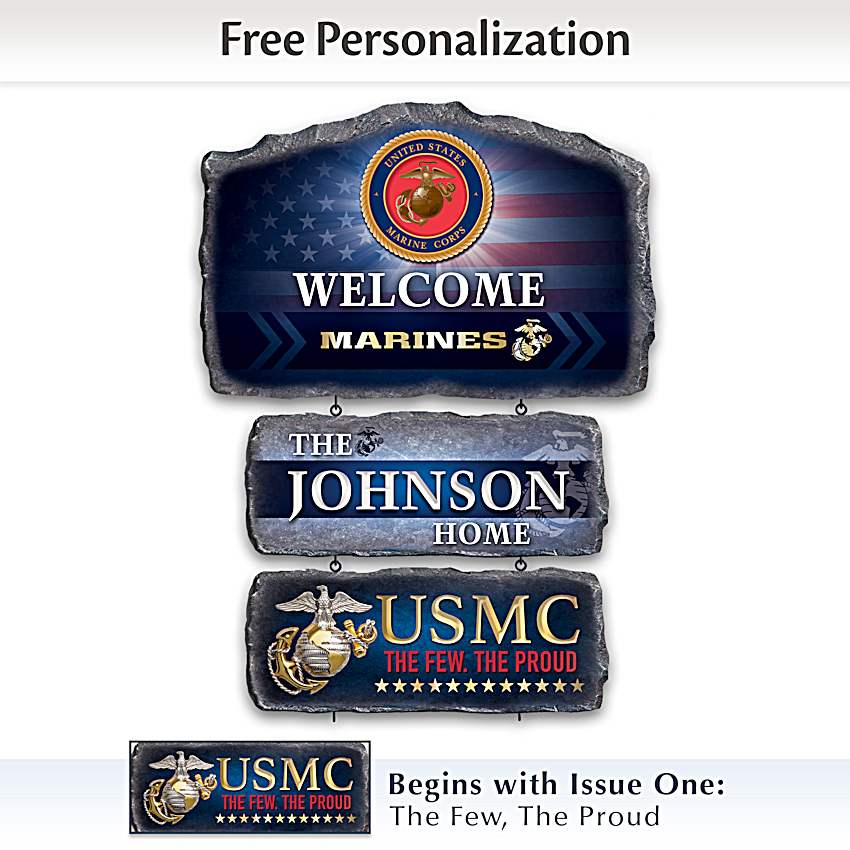 USMC Personalized Family Name Welcome Sign – Military Gift – The