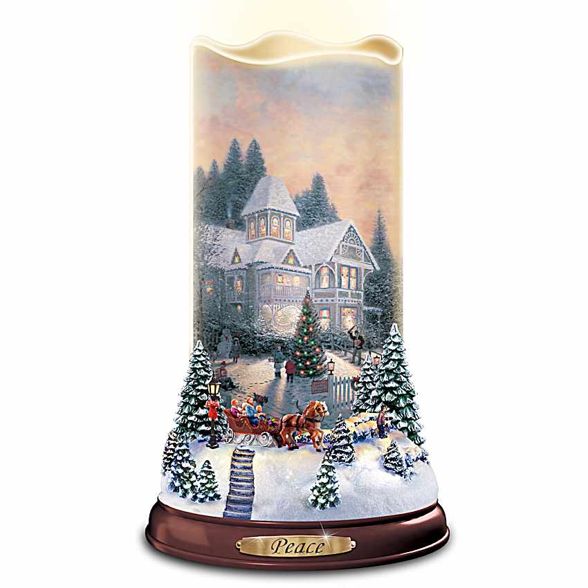 Thomas Kinkade Flurries Of Light Hand-Painted Illuminated