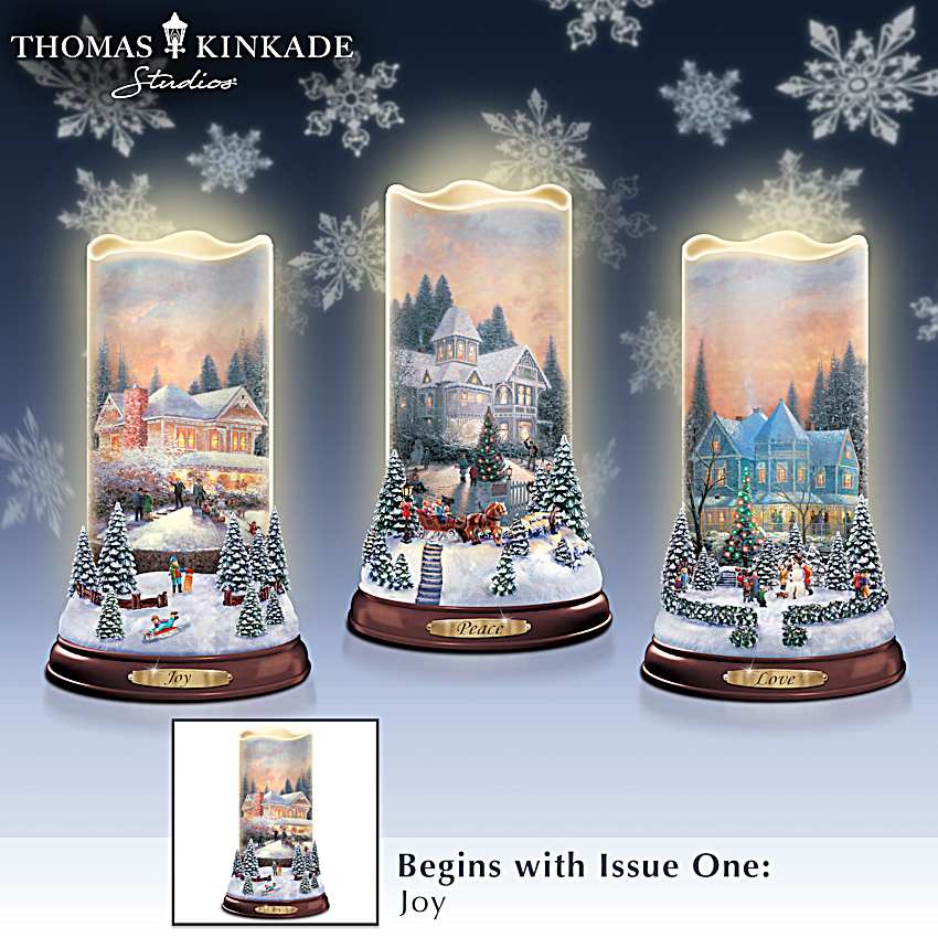 Thomas Kinkade Flurries Of Light Hand-Painted Illuminated