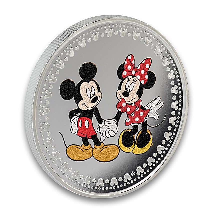 Disney Mickey Mouse And Minnie Mouse 99.9% Silver-Plated Proof