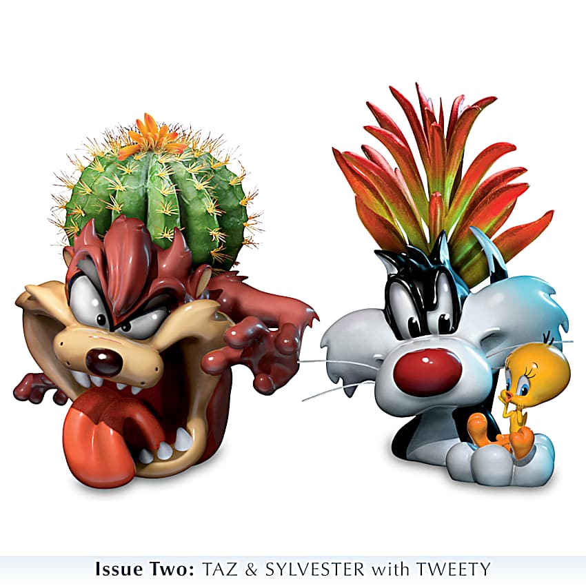 LOONEY TUNES Sculptures Featuring Hand-Painted Succulent Planters
