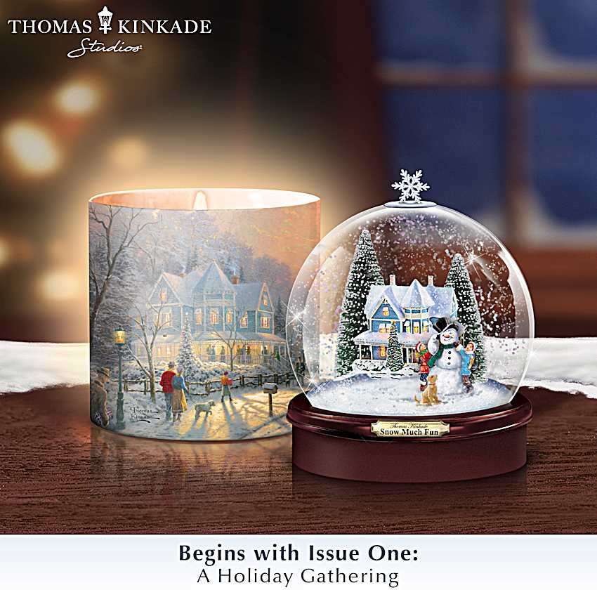 Flameless Candles With Holiday Art By Thomas Kinkade Studios And
