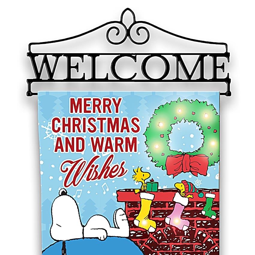 PEANUTS Illuminated Fabric Banners Adorned With Seasonal Snoopy
