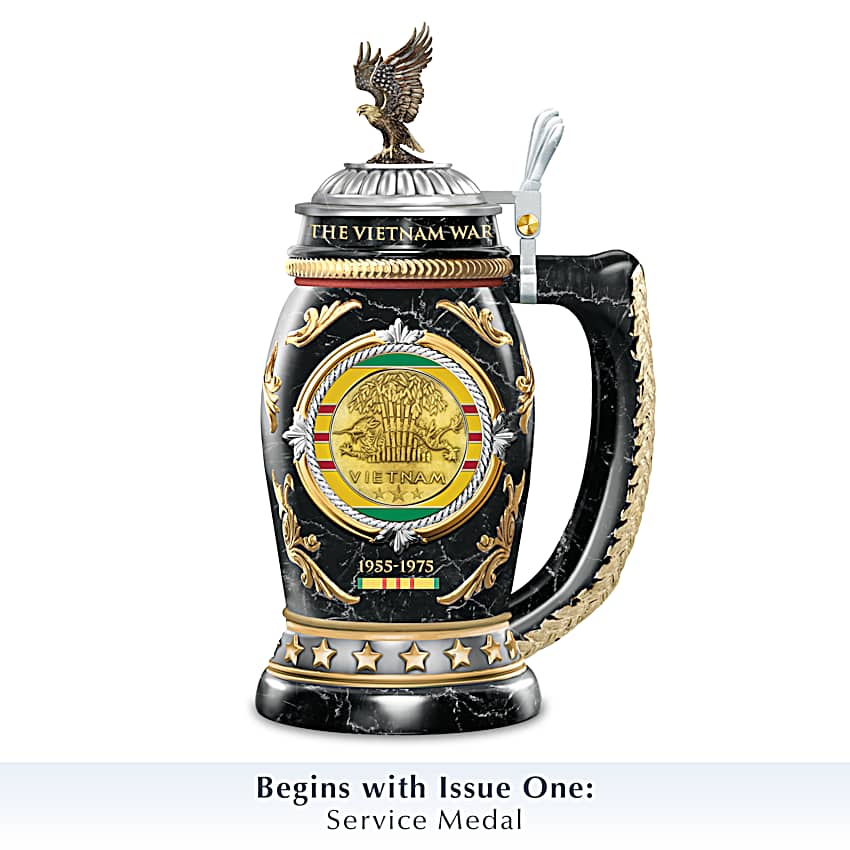 Hand-Painted Porcelain Stein Collection Adorned With Stirring