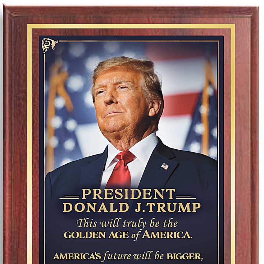 Donald Trump Wooden Plaque Collection With Color Images And Quotes