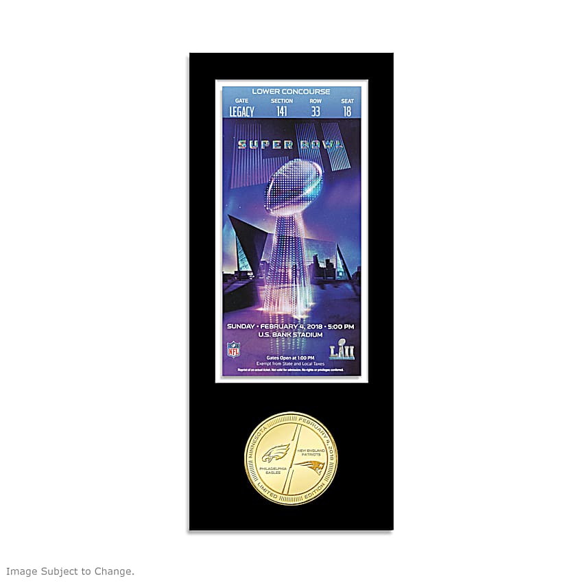 NFL Golden Bronze Coins And Tribute Super Bowl Tickets With
