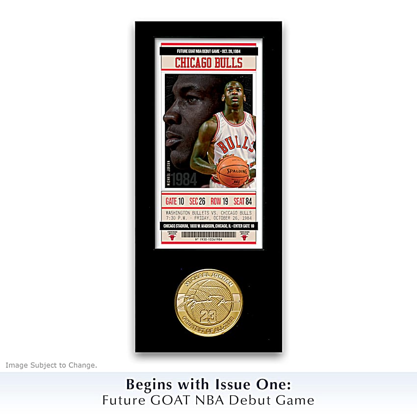 Michael Jordan NBA Tribute Game Tickets And Golden Bonze Coins